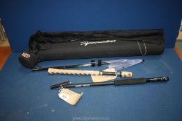 A Shakespeare Telescopic Traveller fly rod and ABU Garcia Telescopic spinning rod (in travel tube).