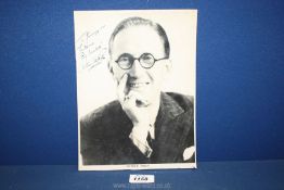 An Arthur Askey signed photo card 7 1/2" x 10".