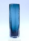 A Whitefriars Cucumber (labelled 9679) Vase, designed by Geoffrey Baxter in indigo blue colourway,