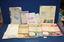 A small quantity of maps including four RAC atlas, 'Gazetteer of Great Britain' 1953 book,