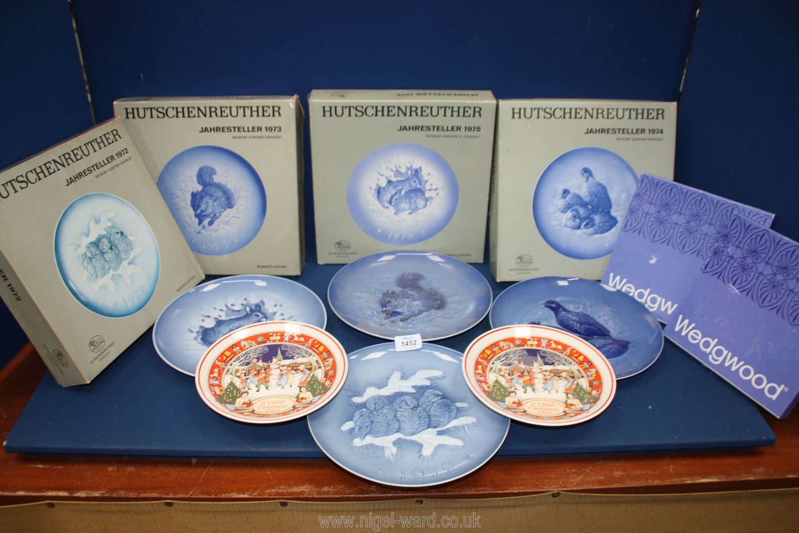 A quantity of Hutschenreuther Jahresteller German china to include four Christmas plates; 1972,