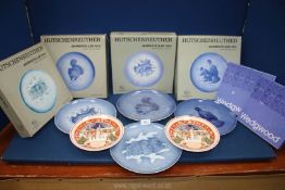 A quantity of Hutschenreuther Jahresteller German china to include four Christmas plates; 1972,