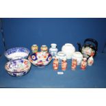 A quantity of oriental china including ginger jars, vases, Amherst, Japan |ironstone bowl,