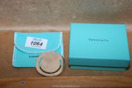 A Tiffany & Co. London hallmarked silver bookmarker, dated 1999, in original aqua pouch and box.