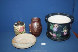 A quantity of china to include a decorative Tea Caddy,