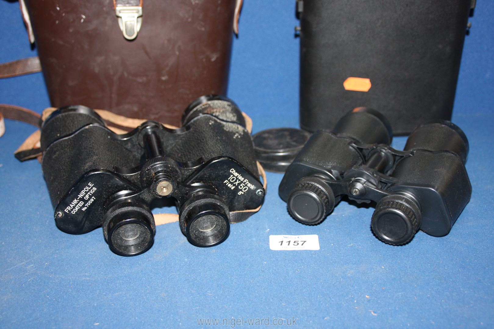 Two pairs of binoculars, one pair 10 x 50 by Charles Frank, the other plastic. - Image 2 of 2