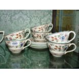 Six Copeland Spode 'Royal Jasmine' breakfast cups and saucers,