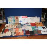 A box of vintage pamphlets, small books and maps, books to include 'Home Nursing, The St.