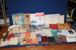 A box of vintage pamphlets, small books and maps, books to include 'Home Nursing, The St.