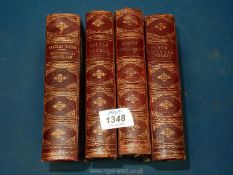 Four leather bound Charles Dickens novels to include; Little Dorrit, Barnaby Rudge,