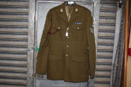 A British Army Medical Corps Dress uniform jacket; Sergeant, medal ribbons, size 36"-38" chest.