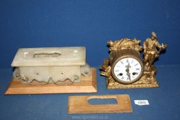 A 19th c. French gilt mantle Clock, movement by Marti et Co., for restoration.