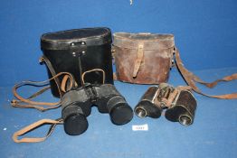 A cased pairs of Binoculars : Carl Zeiss 'Agent, J H Steward, London, case a/f and Tento 8 x 40.