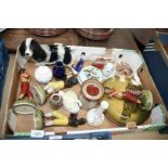 A quantity of china including Nelson Spaniel, Crown Devon 'Fortnum & Mason' mustard jar, lid a/f,