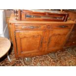 A continental possibly Sycamore Sideboard having three short frieze drawers including one very