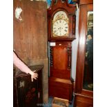 A Mahogany cased eight day longcase Clock having an enamelled/painted face with rolling moon to the