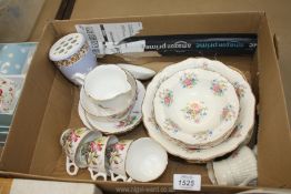 A quantity of china including Royal Stafford 'Aqualegia' part Teaset, Empire bowls,