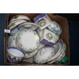 A quantity of china including green and white Garland part dinner service,