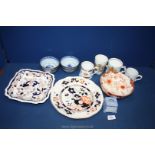 Two Mason's plates in Mandarin and Mandalay, an oriental bowl and four small ones,