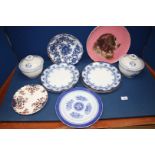 A quantity of china plates including S. Hildesheimer & Co.