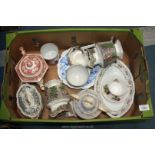 A quantity of china including Royal Albert 'Highland Thistle' cup and saucer, Sadler teapot, jugs,