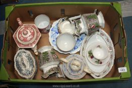 A quantity of china including Royal Albert 'Highland Thistle' cup and saucer, Sadler teapot, jugs,
