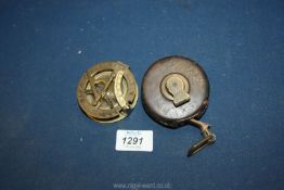 An unusual Brass Compass and Sundial combined with fold-down parts including an inclination scale