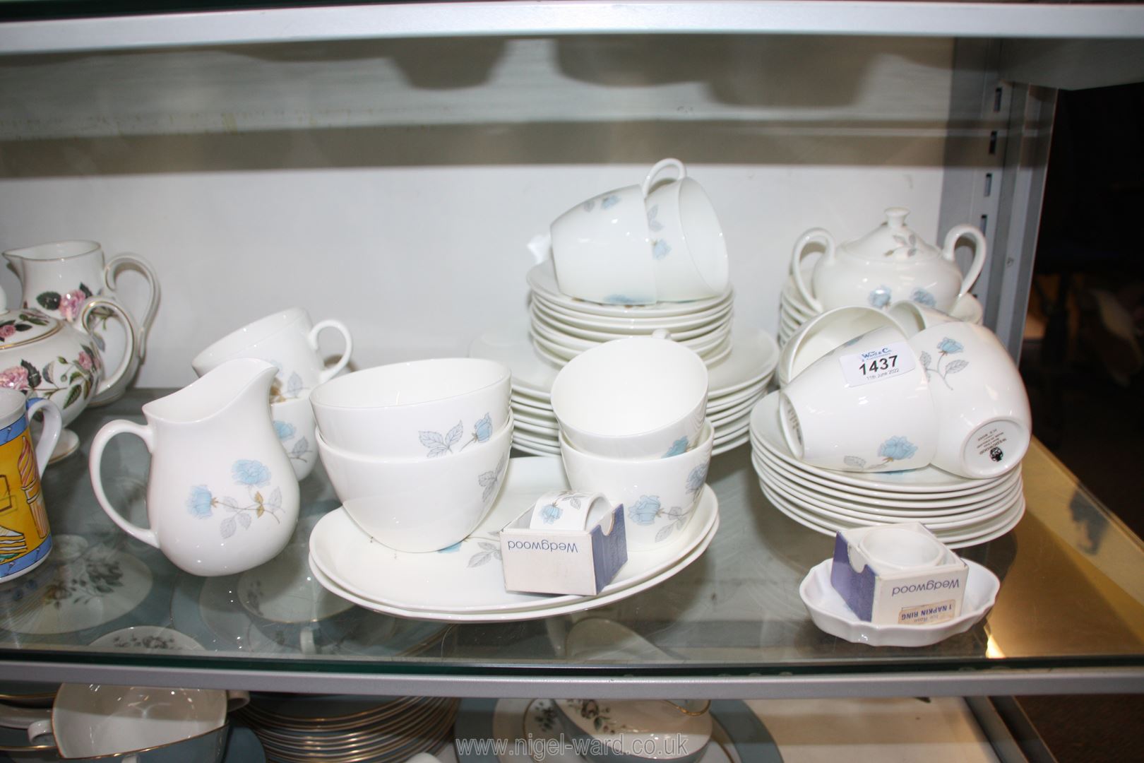 A quantity of Wedgwood 'ice Rose' dinner and teaware including cups, saucers, dinner and tea plates,