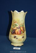 An Aynsley china 'Orchard Gold' vase 8 1/2" tall.
