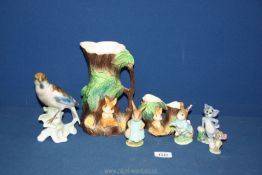 A Beatrix Potter 'Mrs Flopsy Bunny' figure by Beswick, Wade Tom and Jerry figures, Hornsea vases,