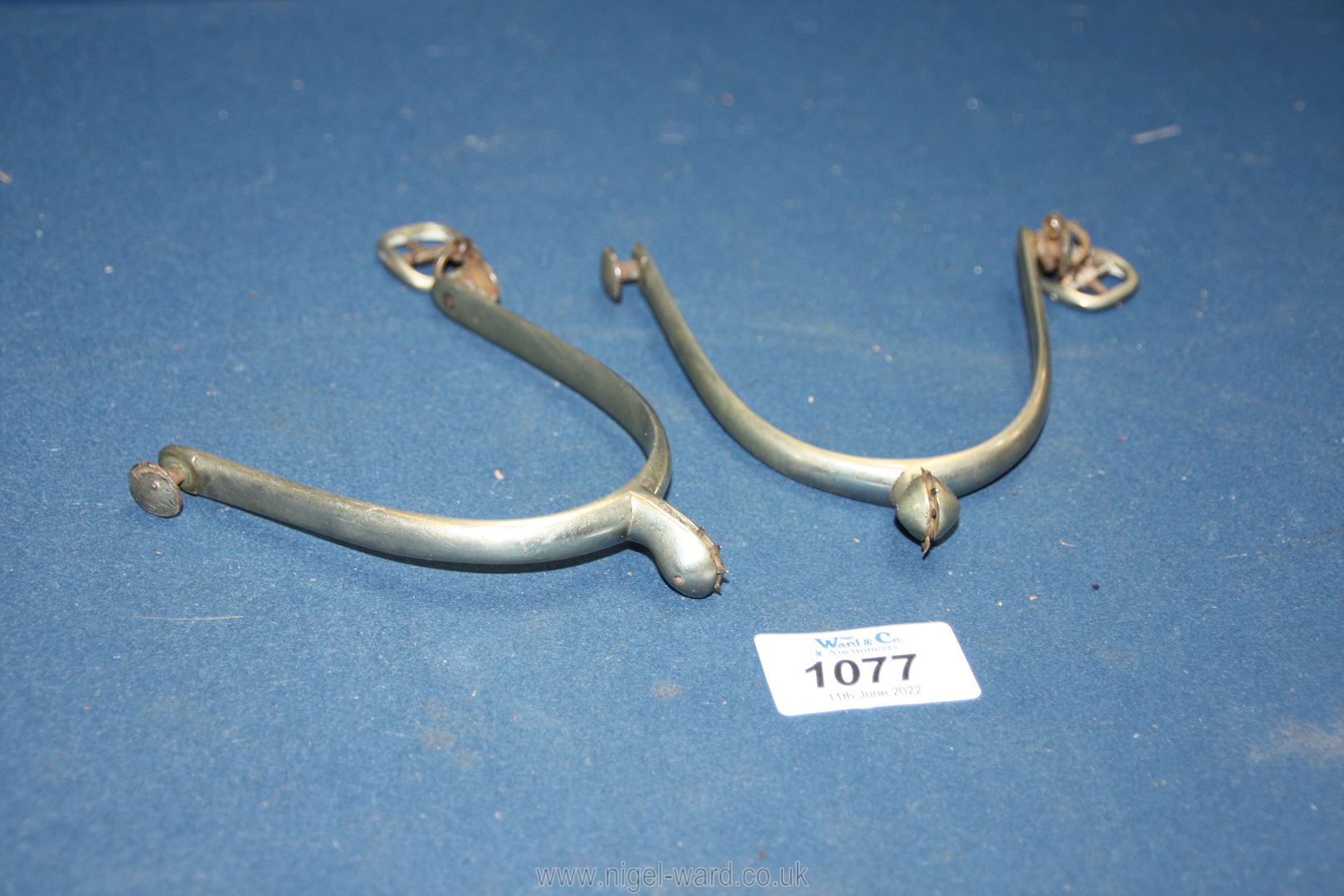 A pair of German silver coloured Spurs. - Image 2 of 2