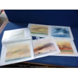 A folder containing 15 unframed Watercolours of ships, all initialed T.C. (T. Castle).
