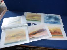 A folder containing 15 unframed Watercolours of ships, all initialed T.C. (T. Castle).