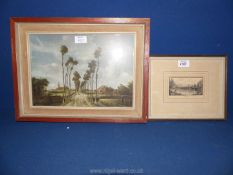 A small framed and mounted Etching depicting Tauranga N.Z.