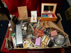 A good quantity of Costume Jewellery including pocket watches, 925 silver ring, perfume bottles,