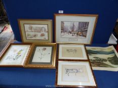 A quantity of Prints to include Cecil Aldin 'Separation' and 'Relaxation', 'Winter Flowers',