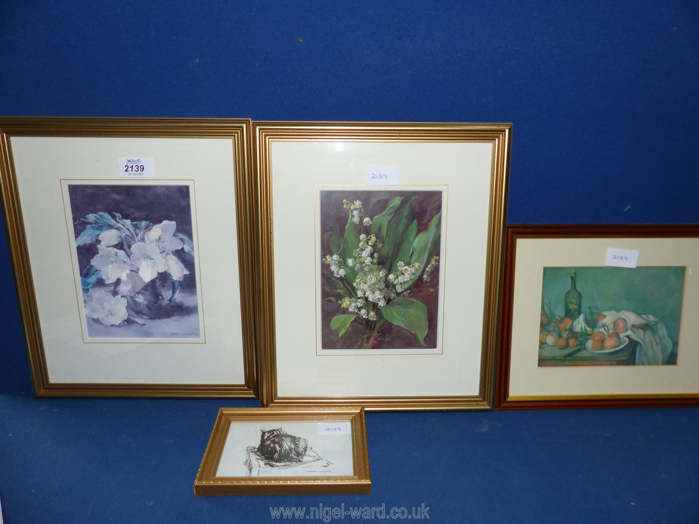 Four Prints including 'Still life with onions, Cezanne',
