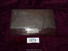 A Silver Cigar Box, Sheffield 1959, maker Walker & Hall with J.