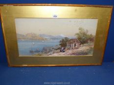 Henry Whatley: watercolour of an Italian Lake,