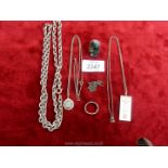 A quantity of silver jewellery including David Scott-Walker, Sheffield,