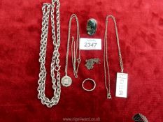 A quantity of silver jewellery including David Scott-Walker, Sheffield,