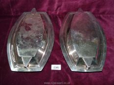 A pair of Sheffield Epns entree Dishes in Art Deco style.