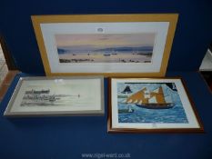 Three framed Prints 'Beautiful evening at Windermere',