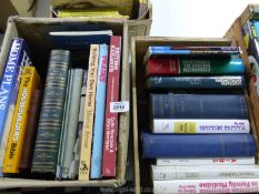 Two boxes of books including Building, Trains and Medical books.