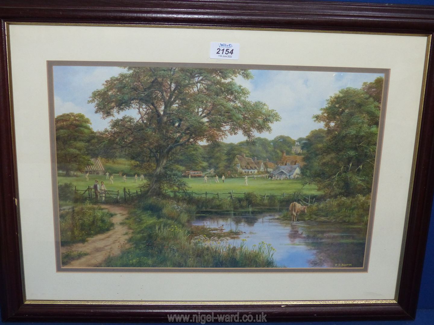A framed and mounted Ron Beaton Print titled 'Willow and Thatch' 24 3/4" x 18 1/2".