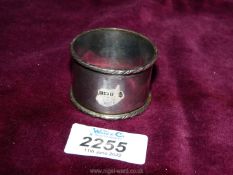 A silver Napkin ring, Birmingham 1907, makers Williams, Birmingham Ltd.