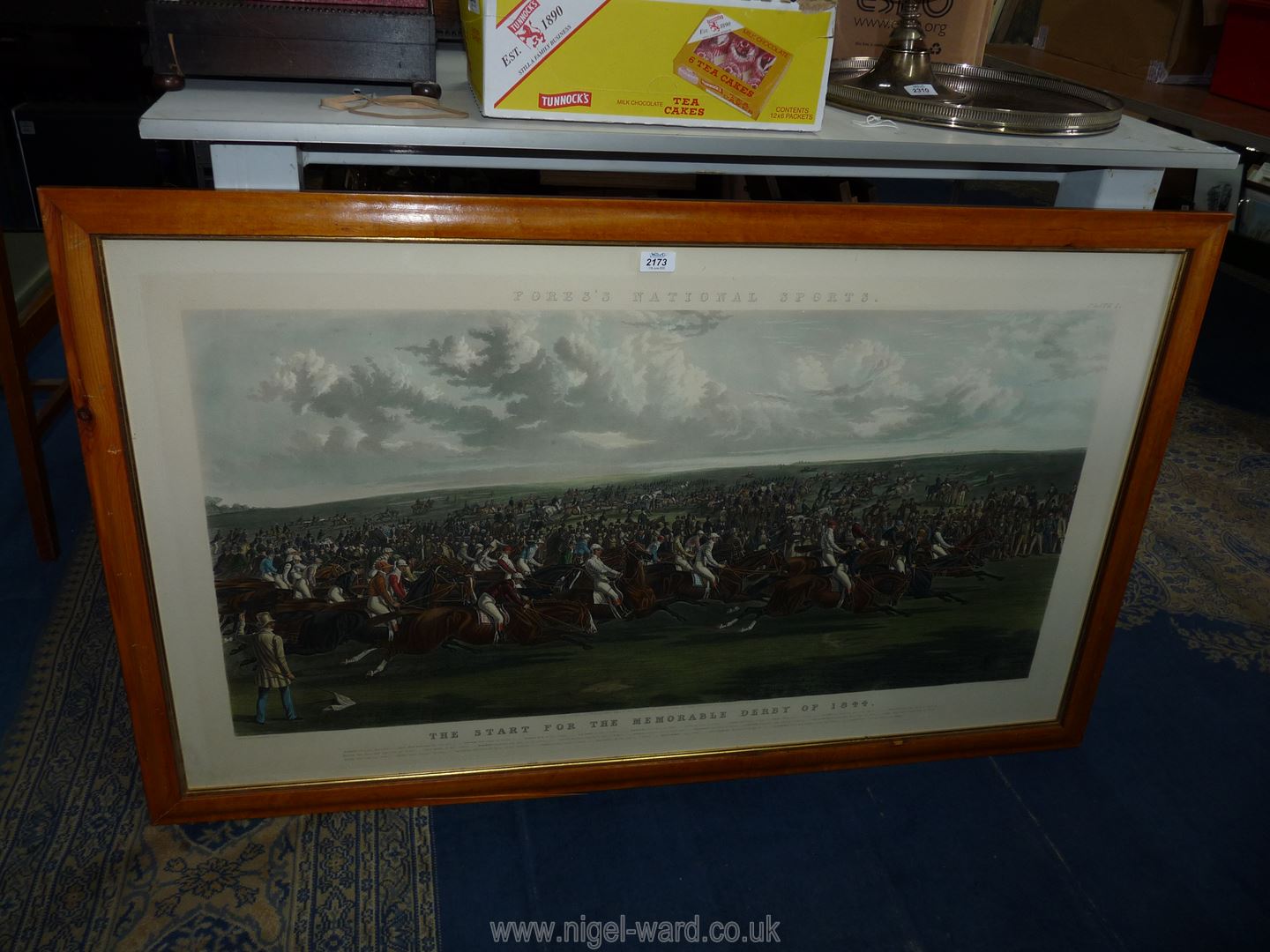A large framed Fores's National Sporting print 'The Start of The Memorable Derby of 1844, - Image 3 of 7