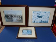 A 'Cattle in the Rain' Print by Williams and another cattle print,
