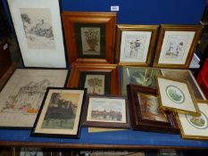 A small quantity of Prints to include A Worcestershire village by C. S.