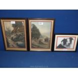 Two framed Prints "Anne Hathaway's Cottage" and "The Harvest" by A.F.